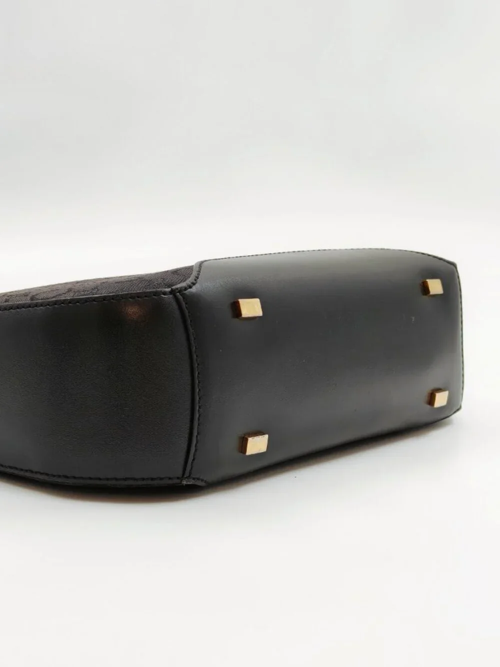 Celine Black Macadam Canvas Leather Shoulder Bag Hobo